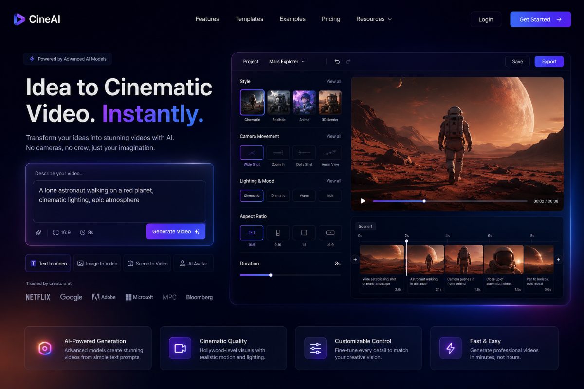 CineAI — Idea to cinematic video