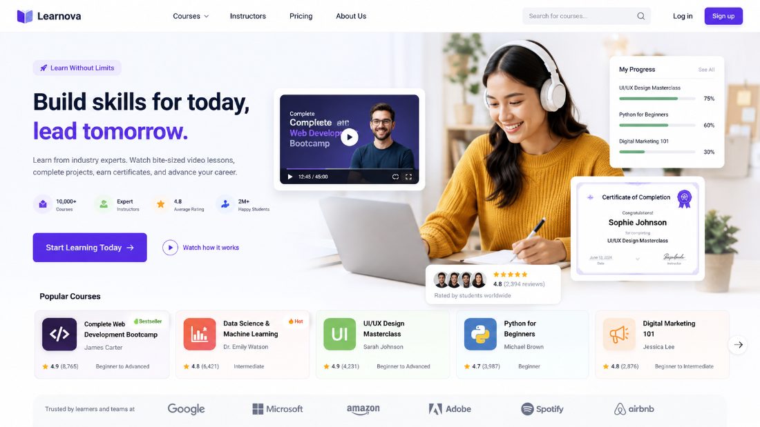 Learnova — Online learning platform
